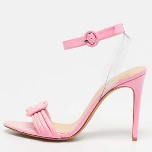 مملوكة مسبقًا صندل أليكساندر بيرمان ملتف حول الكاحل فيونكة كلاريتا جلد أبيض مقاس 37 