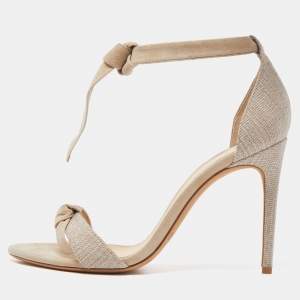 Alexandre Birman Beige Canvas and Suede Clarita Sandals Size 40