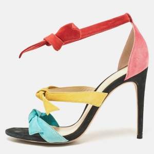 Alexandre Birman Multicolor Suede Ankle Strap Sandals Size 37