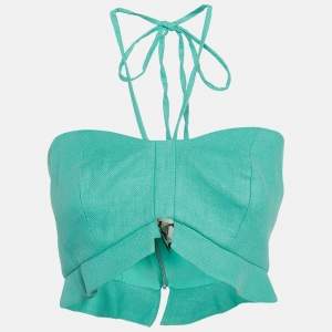 Alexis Green Ramie Halter Top S