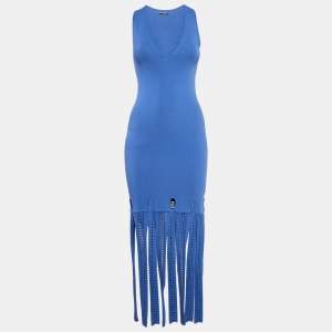 Alexis Blue Knit Kaia Cutout Midi Dress S