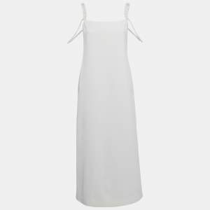 Alexis White Embellished Crepe Sleeveless Shayanne Midi Dress S