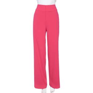 Alice + Olivia Pink Crepe Wide Leg Knox Trousers S
