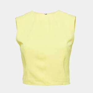 Alice + Olivia Yellow Crepe Sleeveless Crop Top M