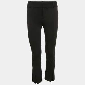 Alice + Olivia Black Gabardine Classic Fit Trousers XS