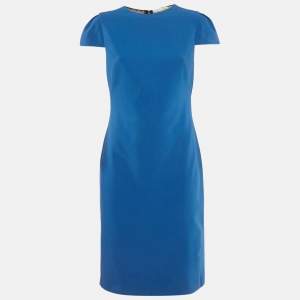 Alice + Olivia Blue Lace Trim Crepe Mini Dress M
