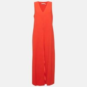 Alice + Olivia Red Crepe Long Vest and Flared Trousers M