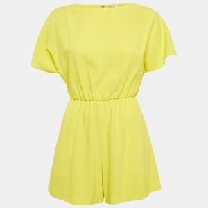 Alice + Olivia Yellow Crepe Playsuit S