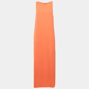 Alice + Olivia Orange Silk Sleeveless Maxi Dress S