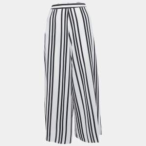 مملوكة مسبقًا Alice + Olivia Cream Striped Chiffon Culottes M