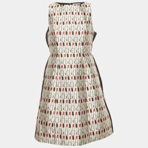 Alice + Olivia Multicolor Jacquard Lindsey Structured Pouf Mini Dress S  
