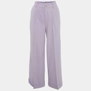 مملوكة مسبقًا Alice + Olivia Purple Crepe Wide Leg Pants S