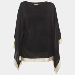 مملوكة مسبقًا Alice + Olivia Black Silk Kaftan Top M