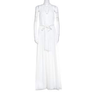فستان سهرة آليس + أوليفيا ناعومي غوديس رقبة واسعة بليسيه أبيض S