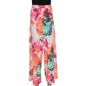 Alice + Olivia Multicolor Abstract Printed Crepe Wide Leg Palazzo Pants S