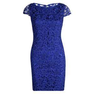 Alice + Olivia Clover Blue Lace Cap Sleeve Dress S