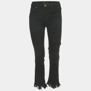 Maje Black Denim Raw Edge Jeans S Waist 28"