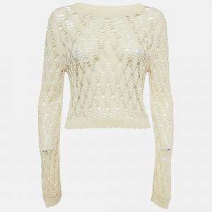 Pre Owned All Saints Beige Open Knit Top M 