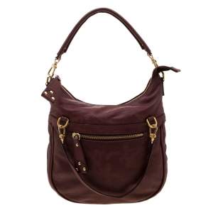 Alviero Martini 1A Classe Marron Map Embossed Leather Shoulder Bag