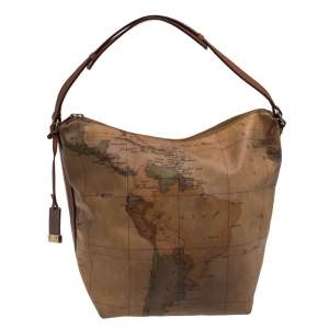 Alviero Martini 1A Classe Beige/Brown Coated Canvas And Leather Hobo