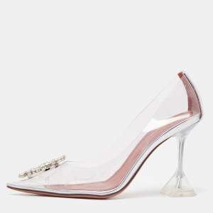 Amina Muaddi Transparent PVC Begum Pumps Size 37