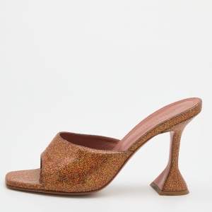 Amina Muaddi Multicolor Glitter Lupita Slide Sandals Size 39