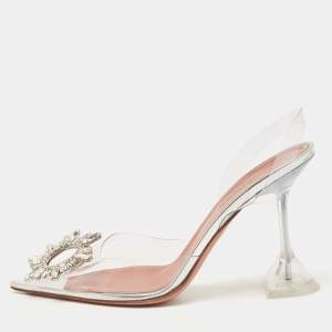 Amina Muaddi Transparent PVC Begum Slingback Pumps Size 36.5