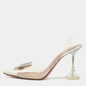 Amina Muaddi x AWGE Transparent PVC Phoenix Slingback Pumps Size 39