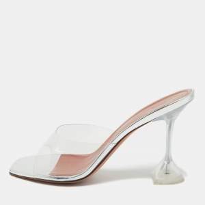 Amina Muaddi Transparent PVC Lupita Slide Sandals Size 41