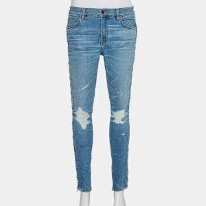 Amiri Blue Denim Side Chain Detail Skinny Jeans M