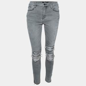 Amiri Grey Denim Distressed Skinny Jeans S 