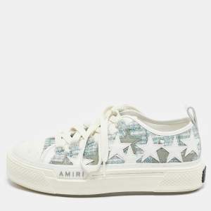 Amiri Multicolor Leather and Tweed Stars Court Low Top Sneakers Size 39