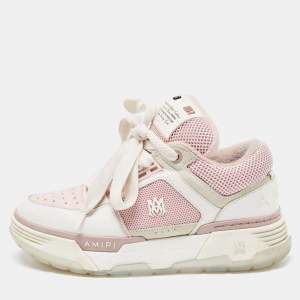 Amiri Pink/White Mesh and Leather MA-1 Sneakers Size 39