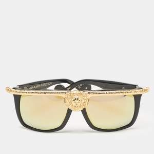 Anna-Karin Karlsson Black/Multicolor Mirror Lion Square Sunglasses