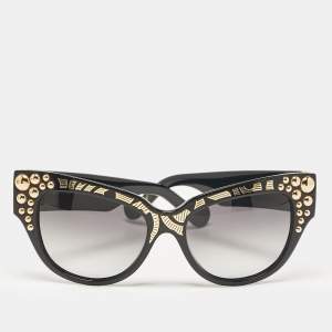 Anna-Karin Karlsson Black Gradient Mademoiselle dOr Studded Cat Eye Sunglasses