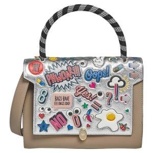 Pre Owned Anya Hindmarch Multicolor Leather All Over Wink Stickers Top Handle Bag