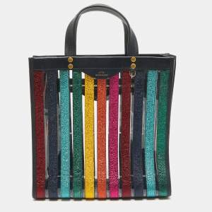 Anya Hindmarch Multicolor Leather and PVC Stripe Tote