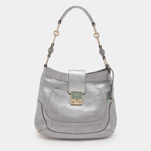 Anya Hindmarch Silver Leather Shoulder Bag
