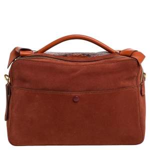 Anya Hindmarch Orange Leather, Suede and Python The Stack Shoulder Bag