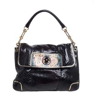 Anya Hindmarch Dark Brown Python Leather Shoulder Bag