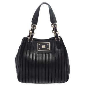Pre Owned Anya Hindmarch Black Leather and Suede Belvedere Shoulder Bag