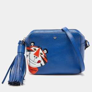 Anya Hindmarch Blue Leather Tony the Tiger Frosties Crossbody Bag