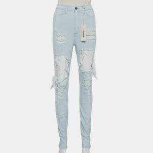 Aphrodite Blue Light Wash Denim Distressed Jeans S