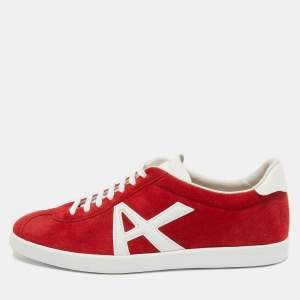 Pre Owned Aquazzura Red Suede A low Top Sneakers Size 39