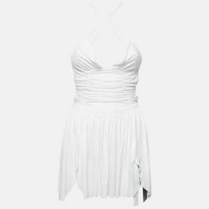 Pre Owned Are You Am I White Jersey Mini Dress S