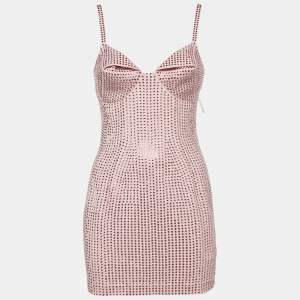 Area Candy Rose Jersey Crystal Embellished Mini Dress S