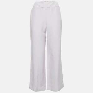 Armani Collezioni Light Purple Crepe Wide-Leg Trousers M