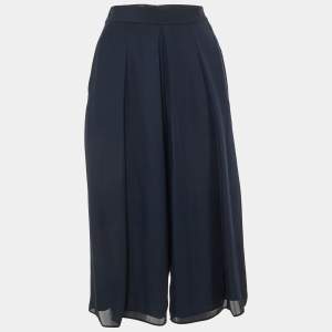 Pre Owned Armani Collezioni Navy Blue Crepe Culottes S