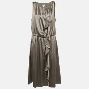 Pre Owned فستان أرماني كوليزيوني كريب مزين أسود مقاس صغير - سمول