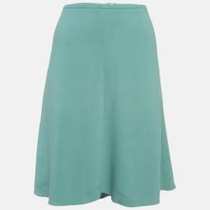 مملوكة مسبقًا Armani Collezioni Green Crepe Flared Mini Skirt L